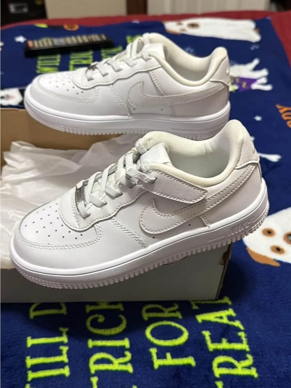 Nike Air Force 1 Kids White Leather Low-Top Sneakers